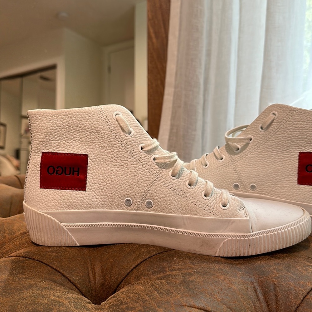 White high top Hugo boss sneakers. I think worn once!